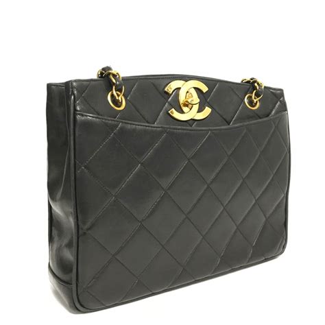 chanel vintage quilted tote bag